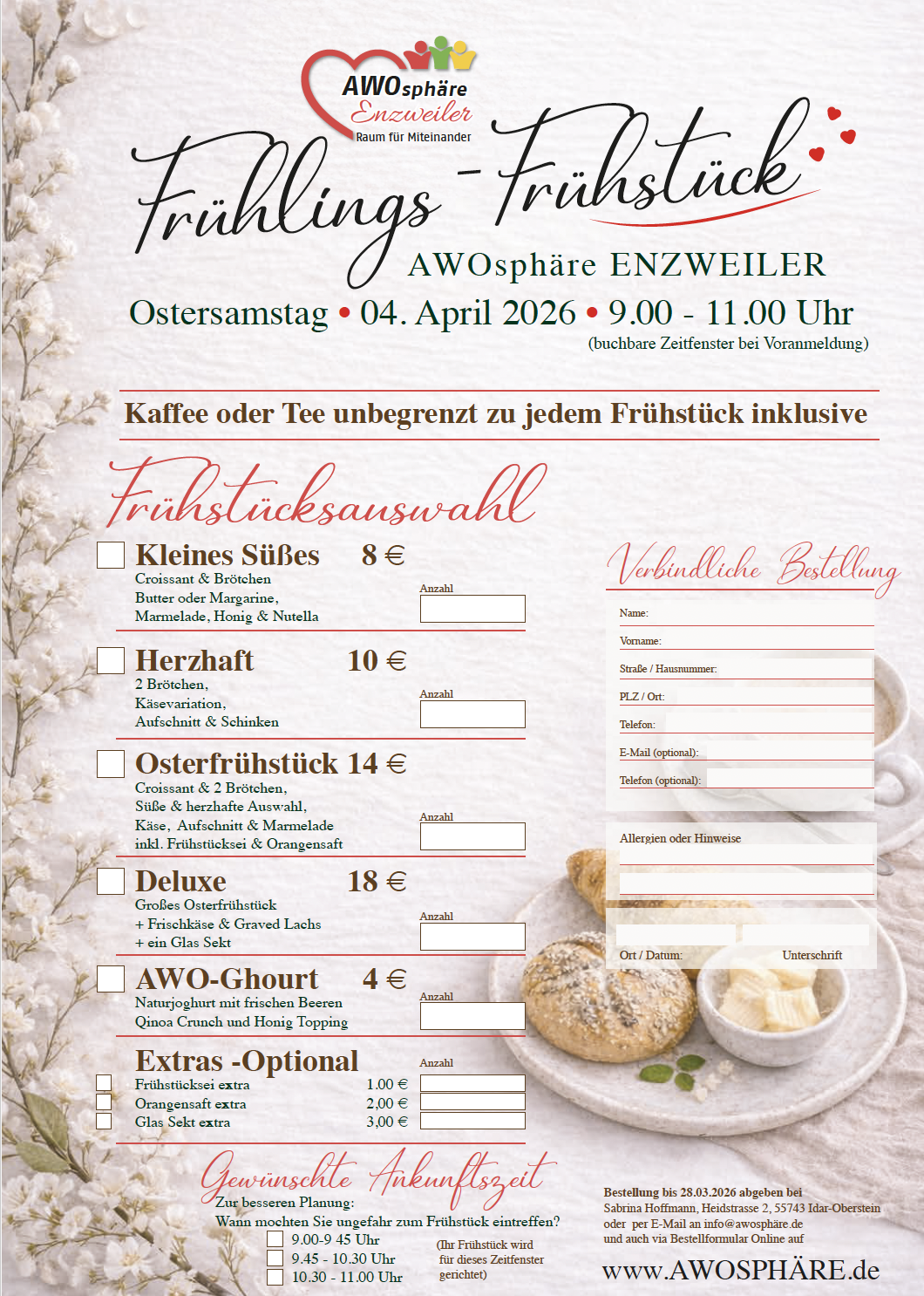 Vorschau Bestellzettel Frühlings-Frühstück
